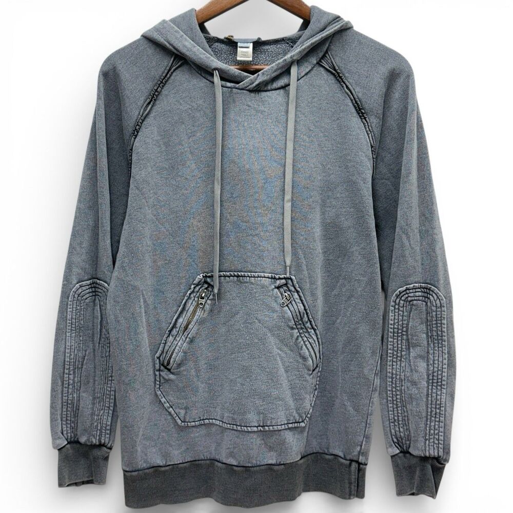 VTG Y2k Diesel Hoodie Men Small Gray Avant garde  Grunge Military Style Skater - Picture 2 of 9